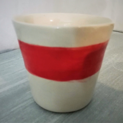 tasse en ceramique terre blanche, ligne corail tasse en céramique