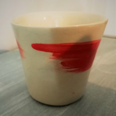 tasse en ceramique terre blanche, ligne corail tasse en céramique