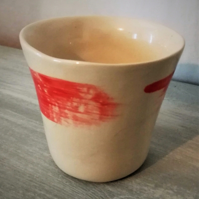 tasse en ceramique terre blanche, ligne corail tasse en céramique
