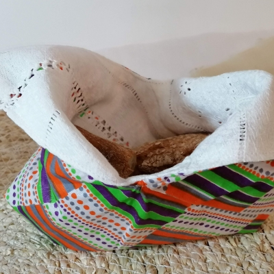 paniére réversible paniére, lin, coton,wax