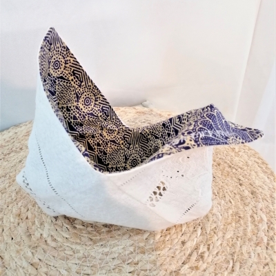 paniére réversible paniére, lin, coton,wax