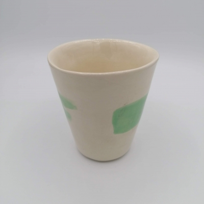 tasse en ceramique terre blanche, ligne rouge tasse en céramique