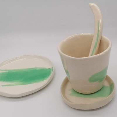 sous tasse en céramique ligne rouge sous tasse en céramique