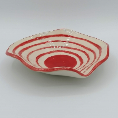 coupelle florale en céramique ligne rouge coupelle en céramique