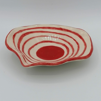 coupelle florale en céramique ligne rouge coupelle en céramique