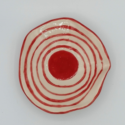 coupelle florale en céramique ligne rouge coupelle en céramique