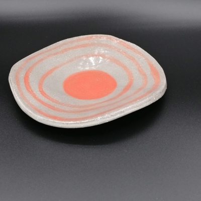 coupelle florale en terre grise ligne corail coupelle en céramique