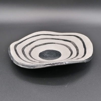 coupelle florale terre grise ligne noire coupelle en céramique